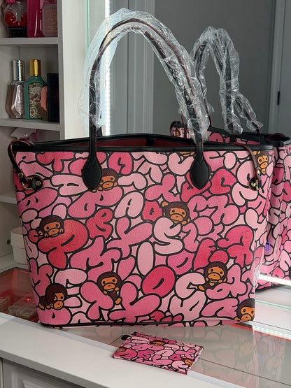 pink X tote